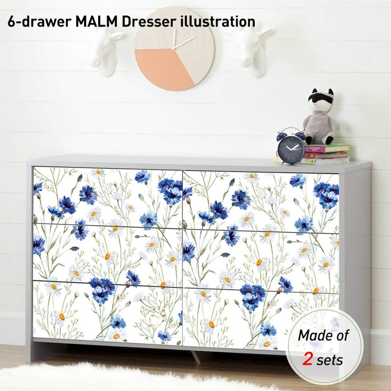 Alwayspon Self-Adhesive Dresser Sticker, Peel and Stick Furniture Stickers/Decals, Removable Furniture Skin (009, MALM)â€¦ - Image 3